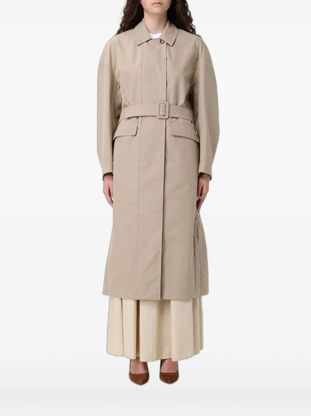 belted trench coat - 1