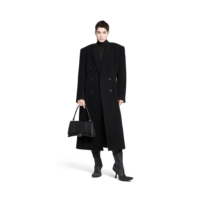 BALENCIAGA Women's Cinched Coat in Black outlook