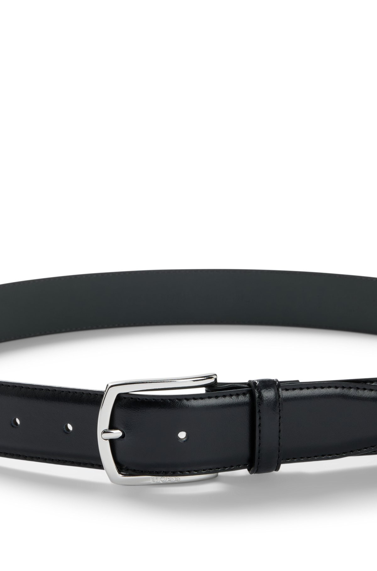 ITALIAN-LEATHER BELT WITH BRANDED BUCKLE AND FULL LINING - 4