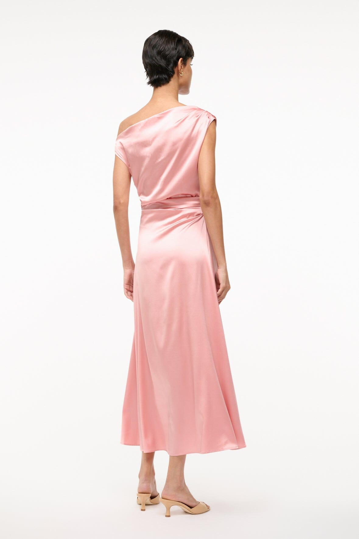 STAUD PHARE SILK DRESS ROSE - 4