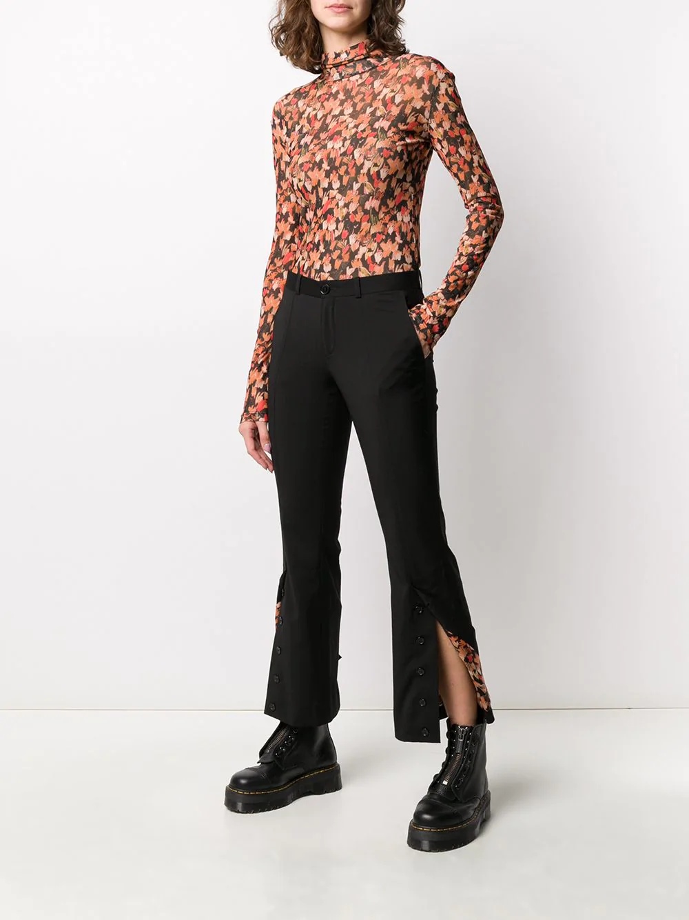 x Austyn The Birds We Shoot button flare trousers - 2