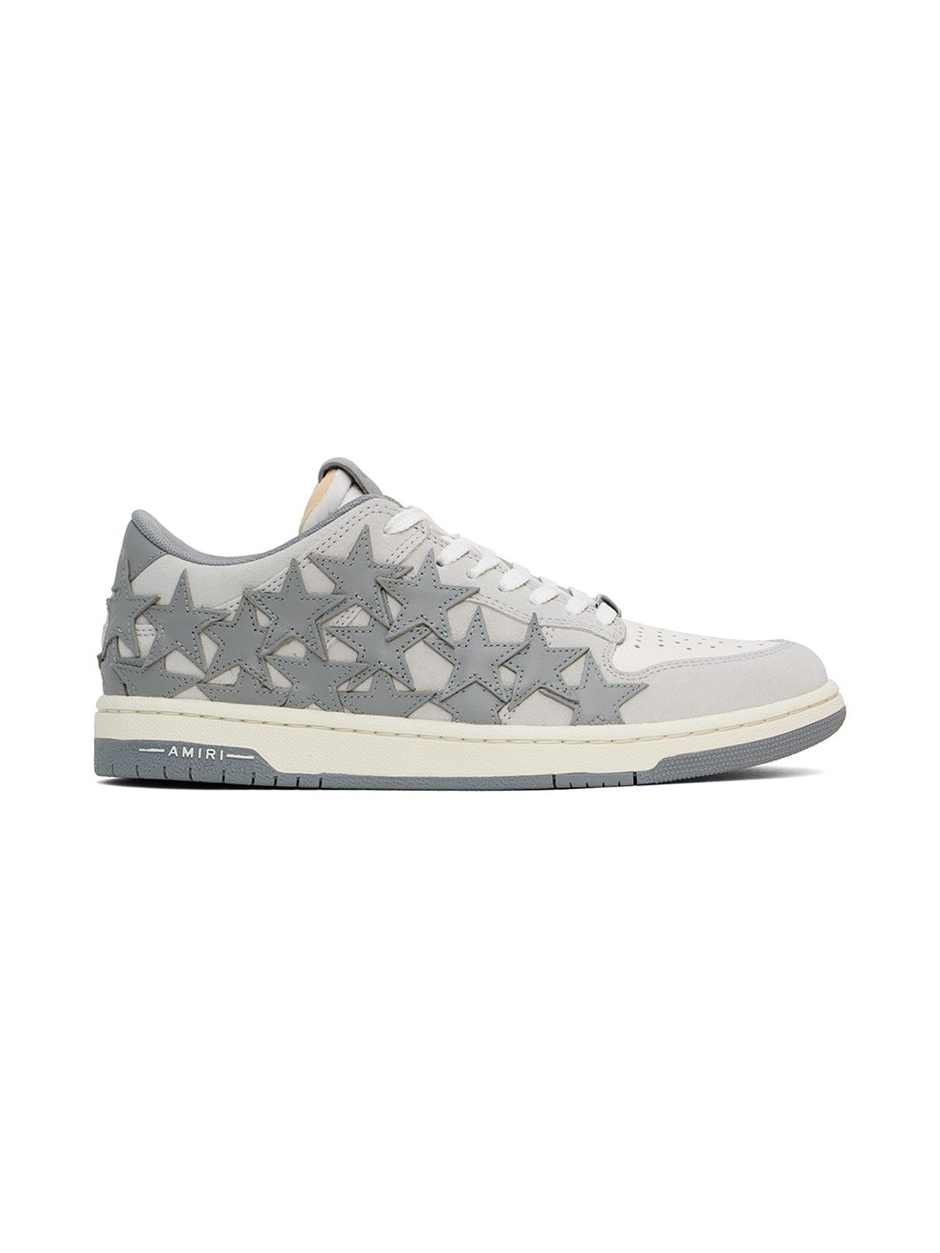 Gray & White Stars Low Sneakers - 1