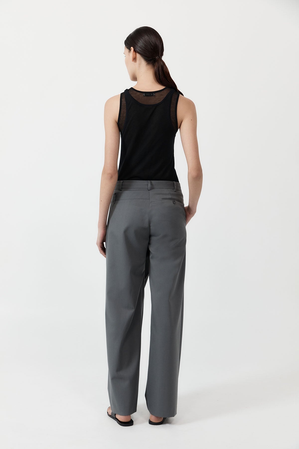 Deconstructed Waist Pants - Pewter Grey - 5