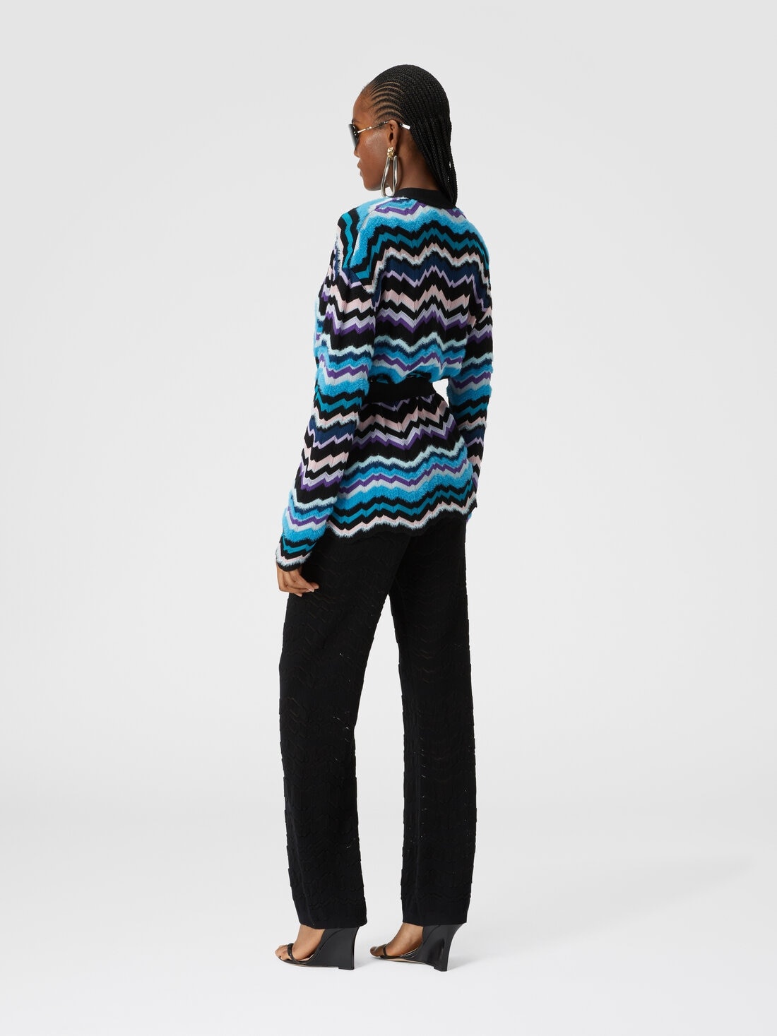 Tone-on-tone zigzag pants - 3