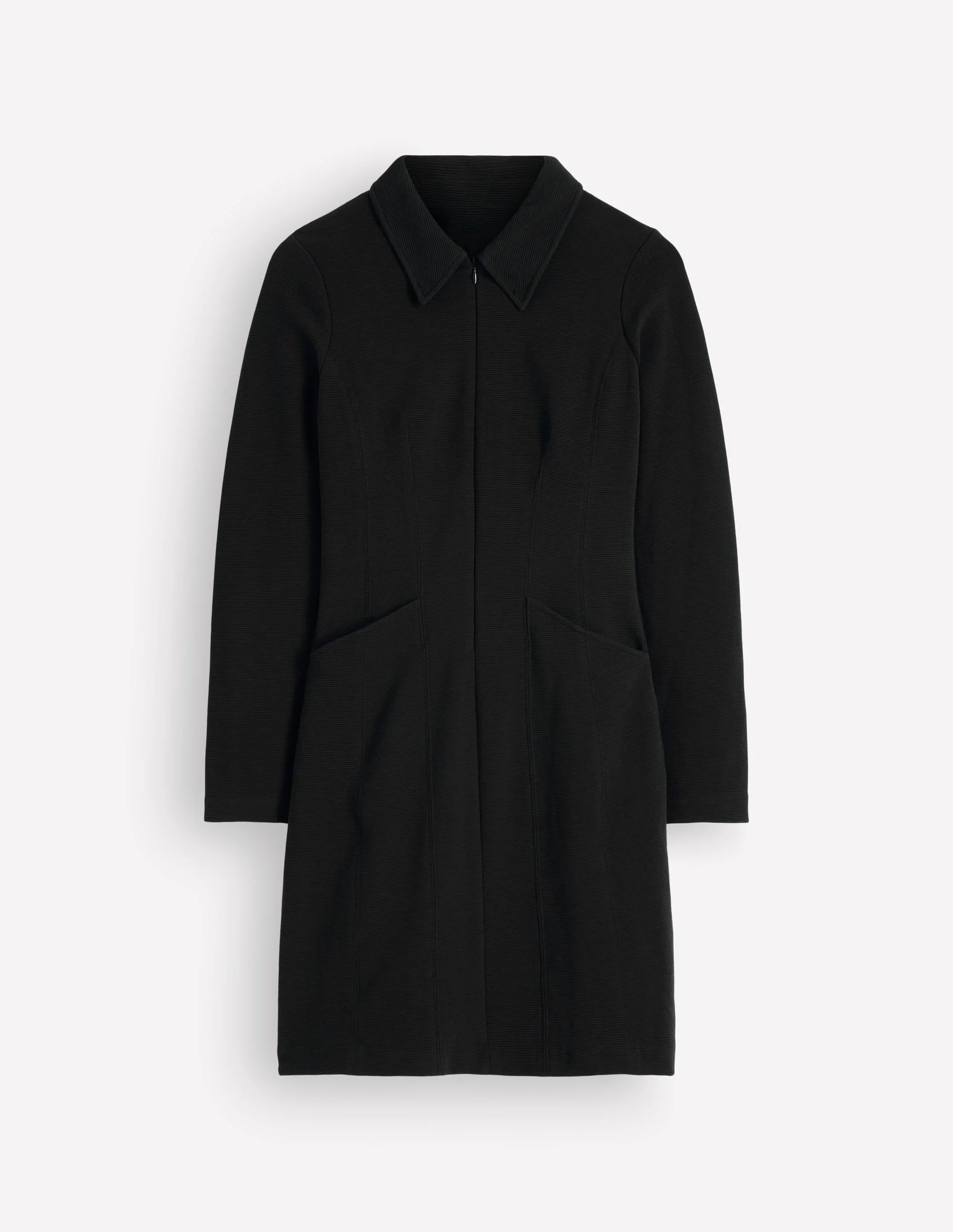 Nia Ottoman Long Sleeve Dress-Black - 1