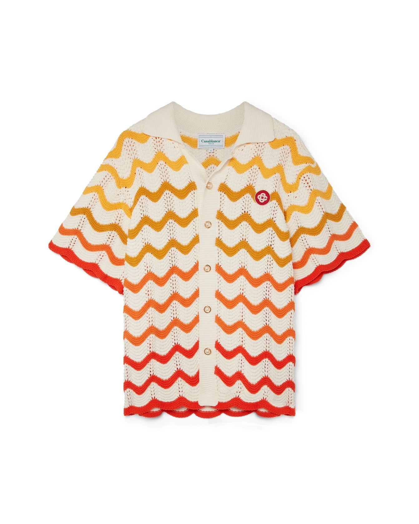Orange Gradient Crochet Shirt - 1