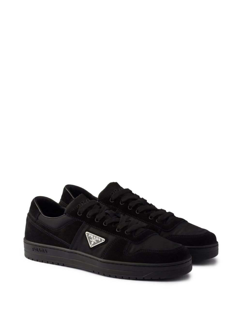 Downtown triangle-logo suede sneakers - 2