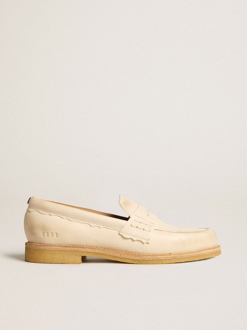 Jerry loafer in butter-white leather - 1
