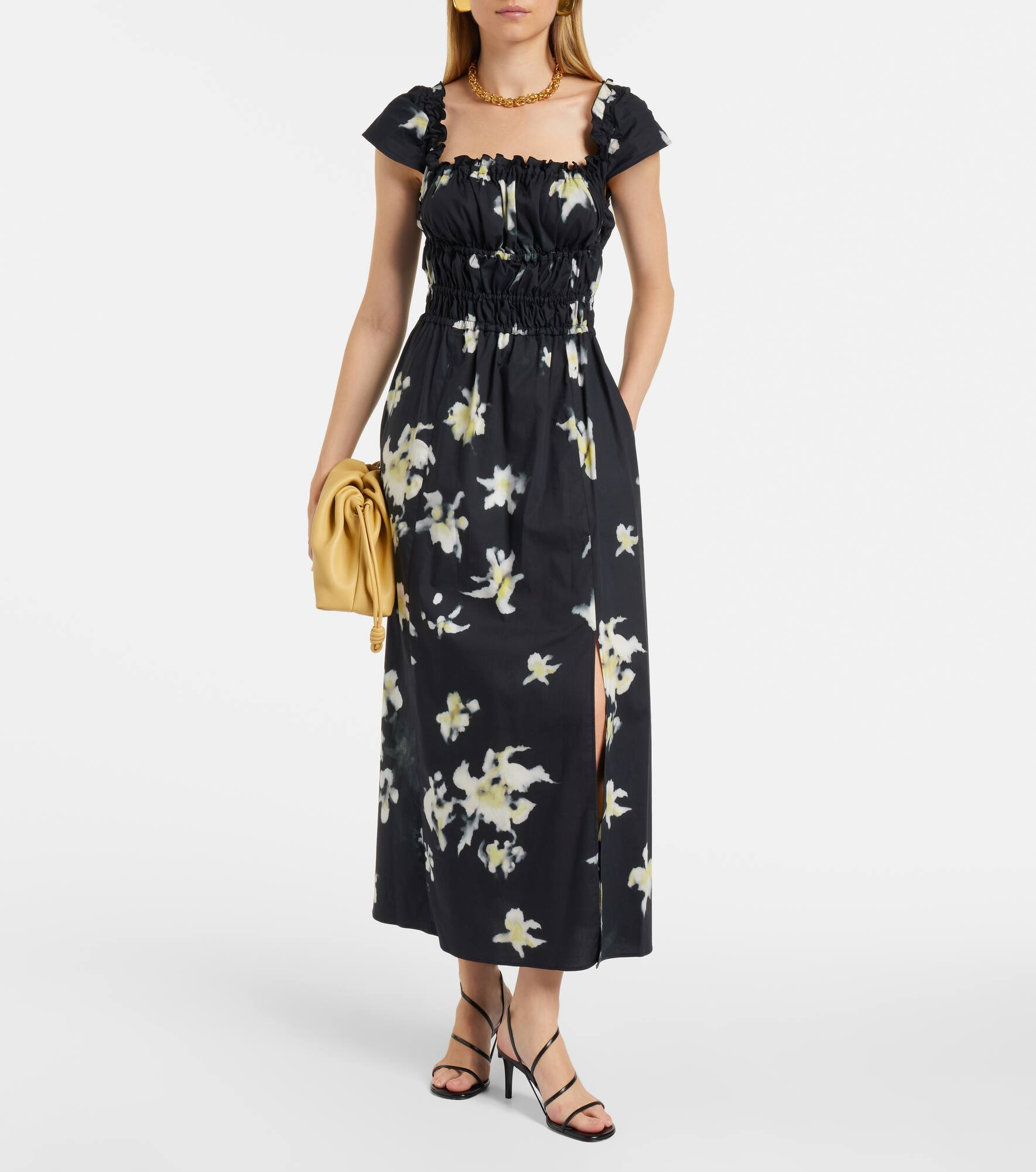 Floral cotton-blend midi dress - 2