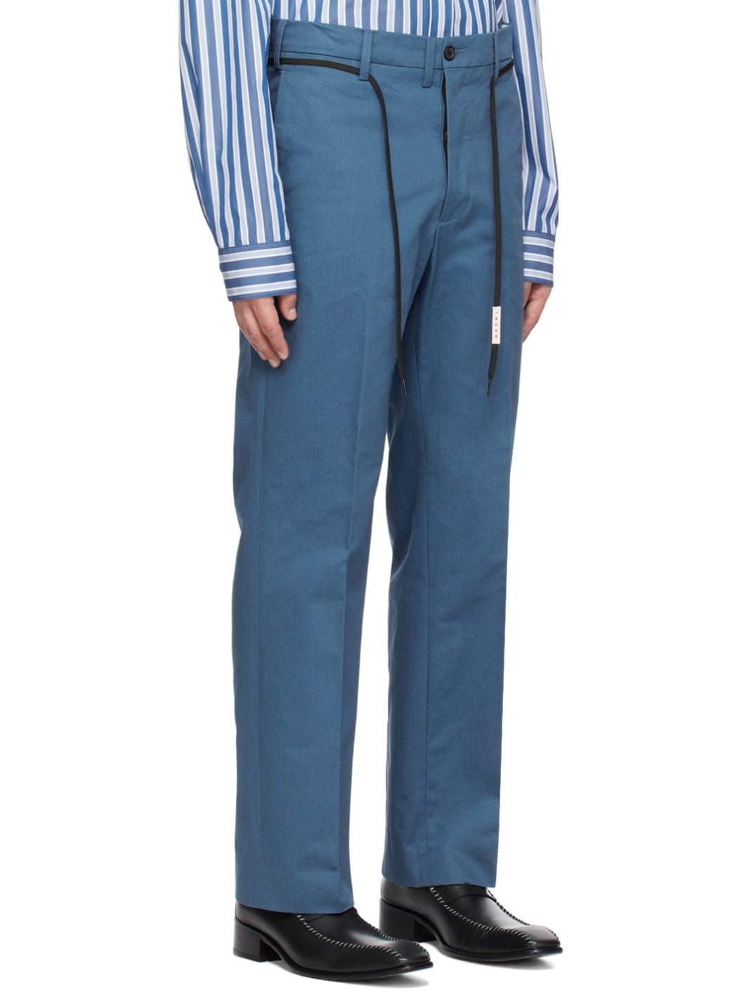 Blue Straight-Leg Trousers - 2