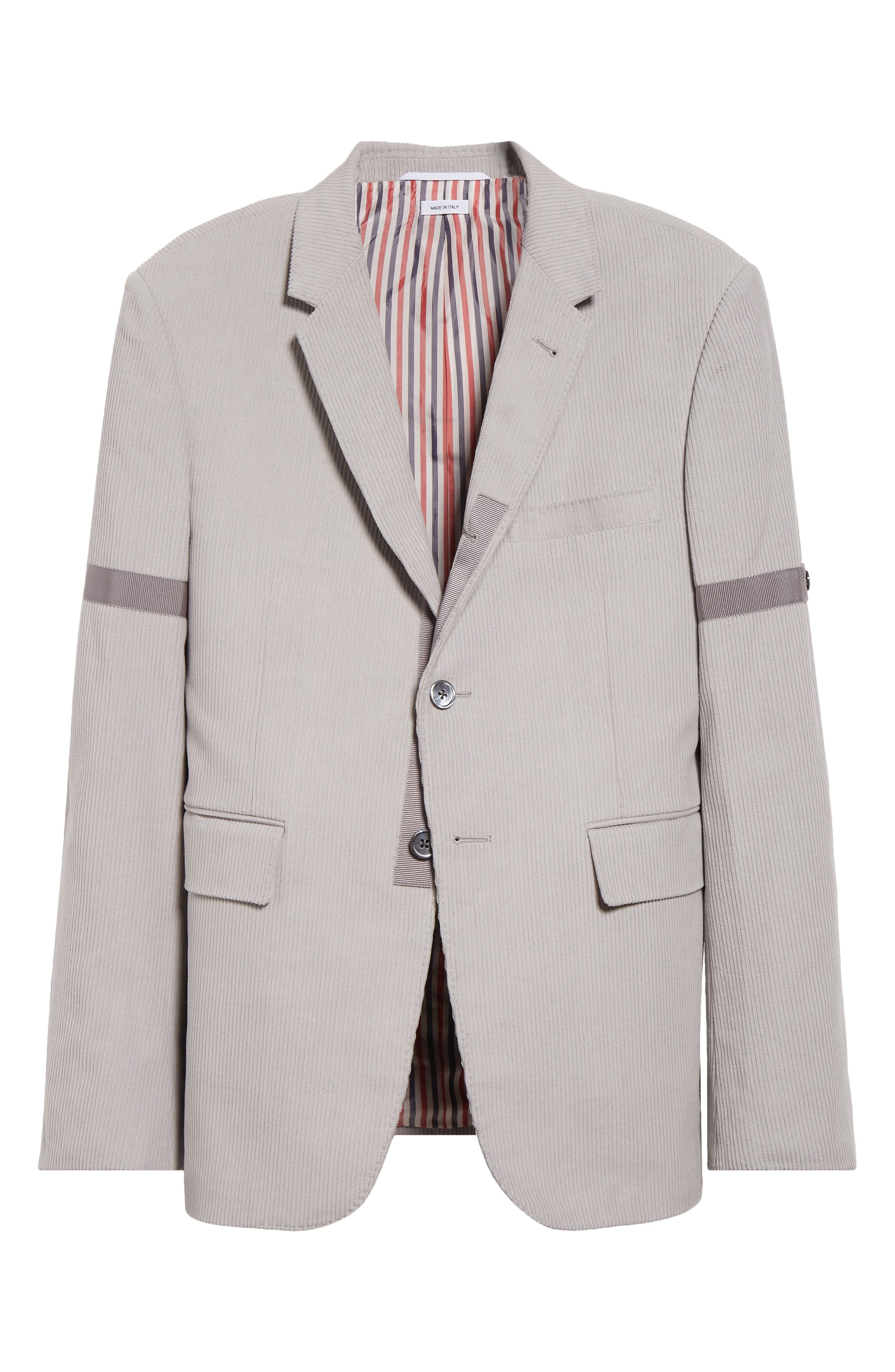 Thom Browne Fit 1 Classic Corduroy Armband Blazer in Light Grey at Nordstrom - 7