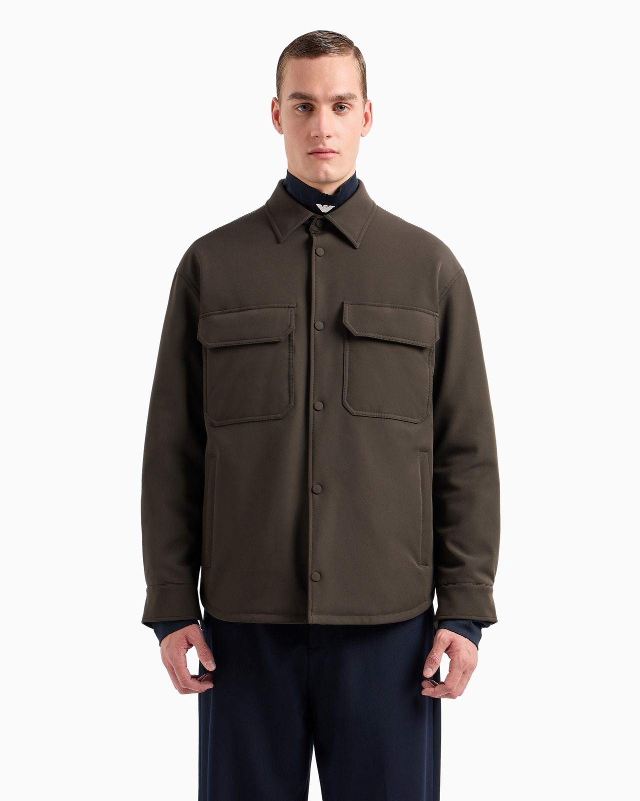Soft nylon comfort-fit shirt jacket - 2