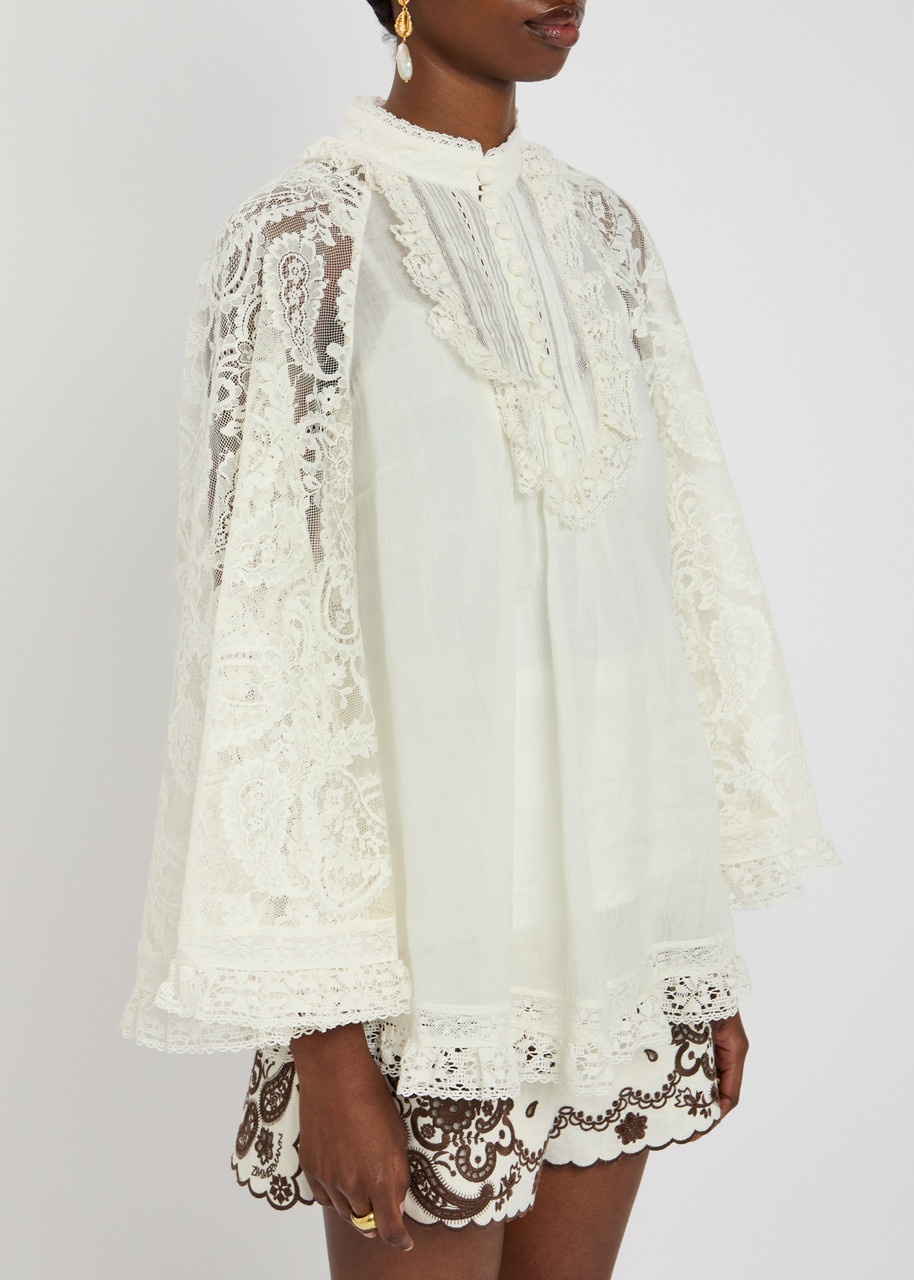 Zimmermann Ascension Lace Yoke Tunic Ramie Tunic - 2