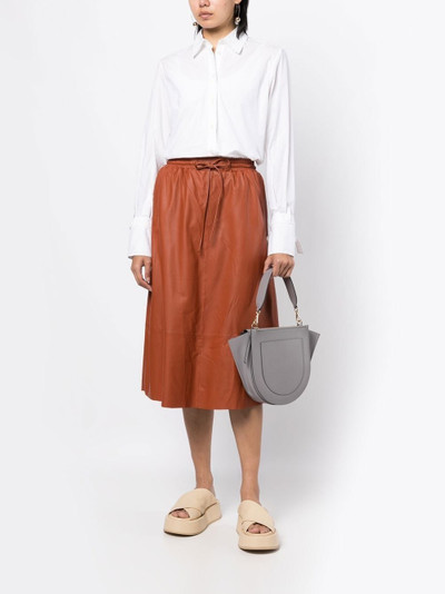 Yves Salomon leather flared skirt outlook