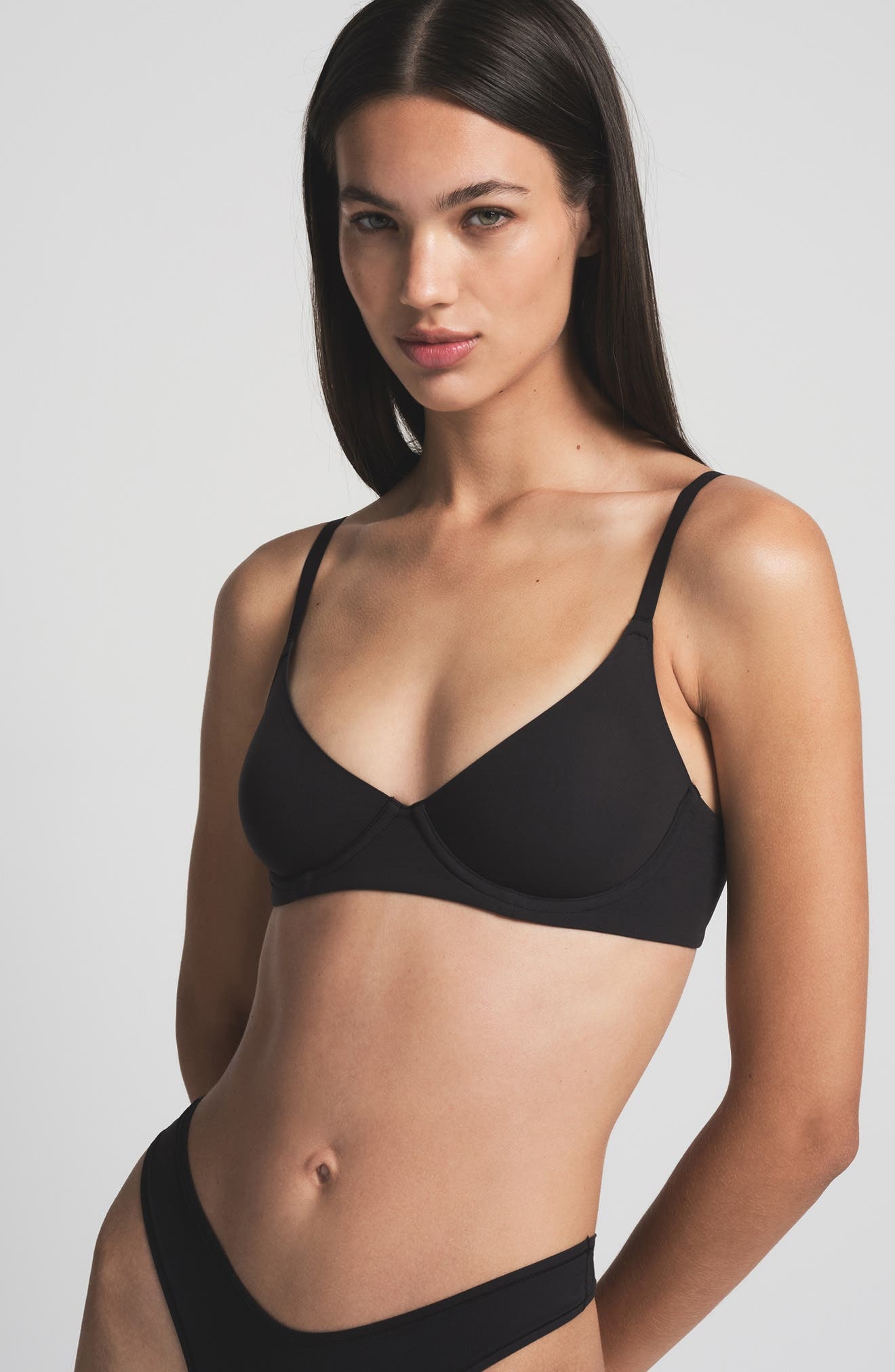 SKIMS Fits Everybody Unlined Demi Bra in Onyx at Nordstrom - 3