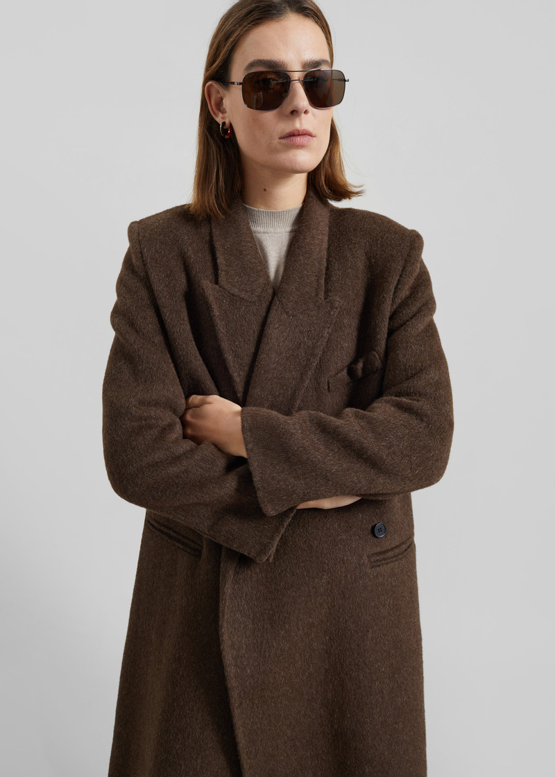 Arlene Wool Belted Coat - Brown 5
