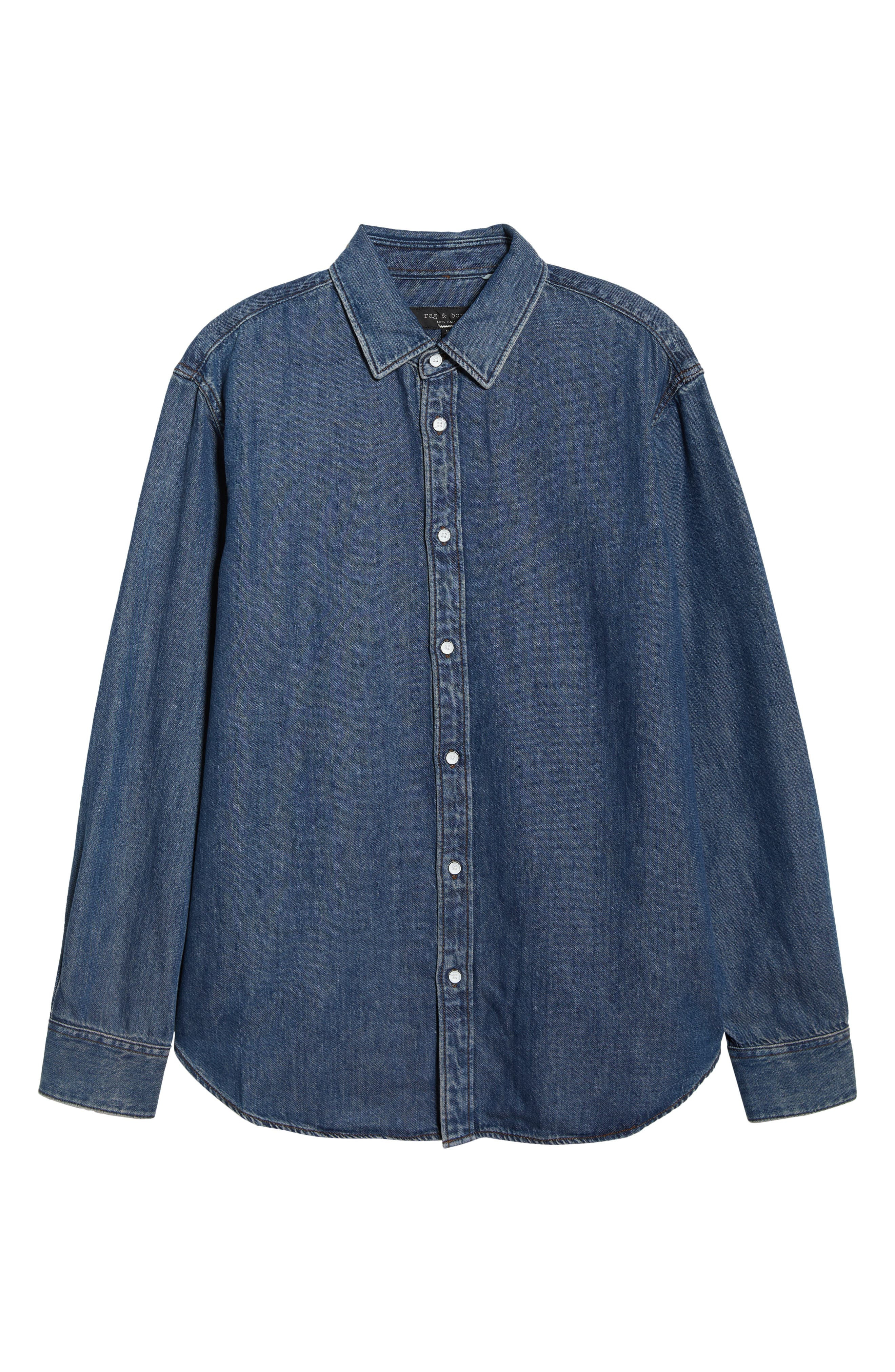 rag & bone Finch Featherweight Denim Button-Up Shirt in Knmre at Nordstrom - 1