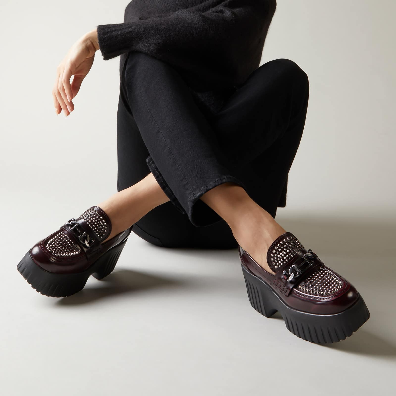 Loafers Hogan H-Stripes Burgundy - 5