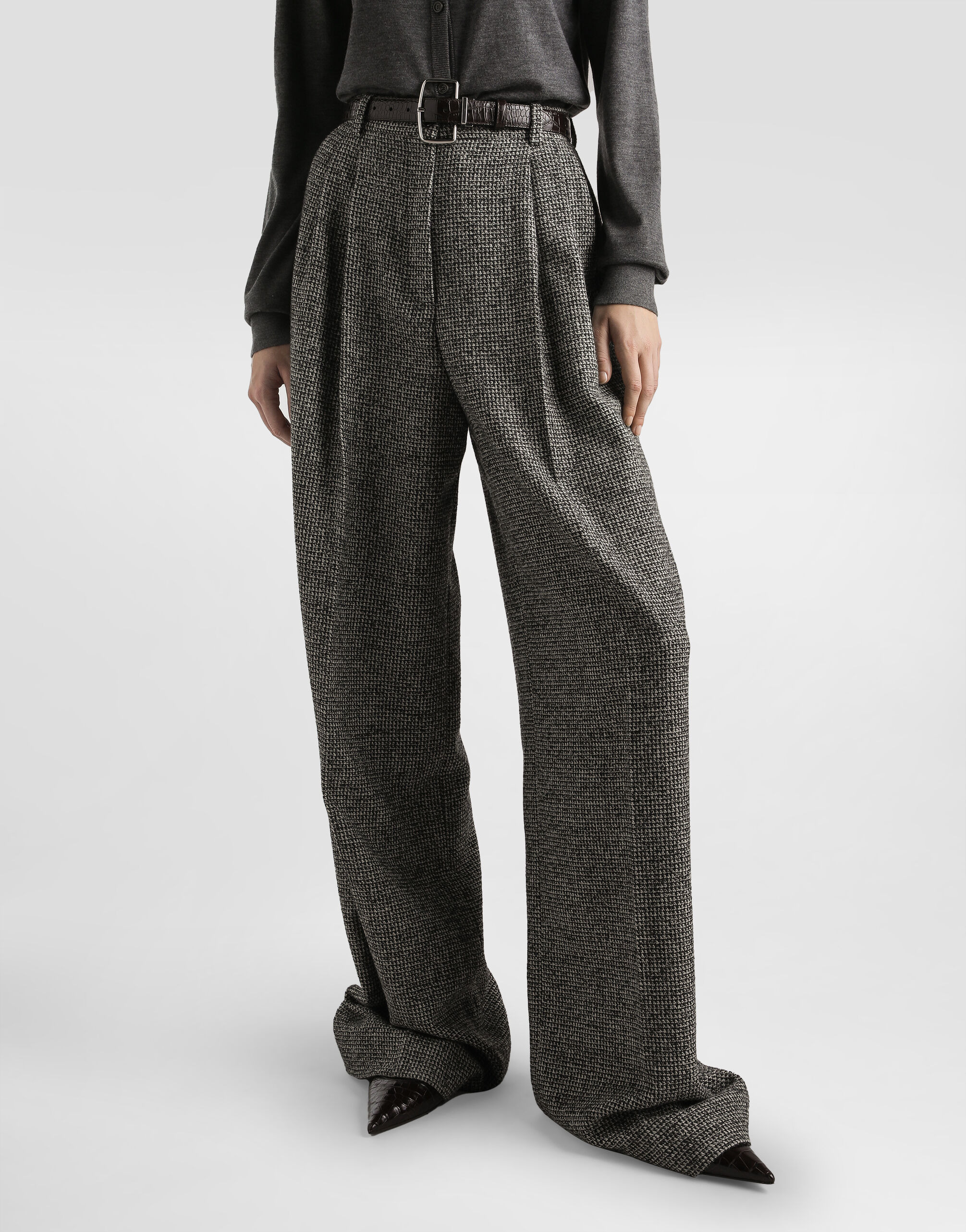Wool blend trousers with dotted print - 2