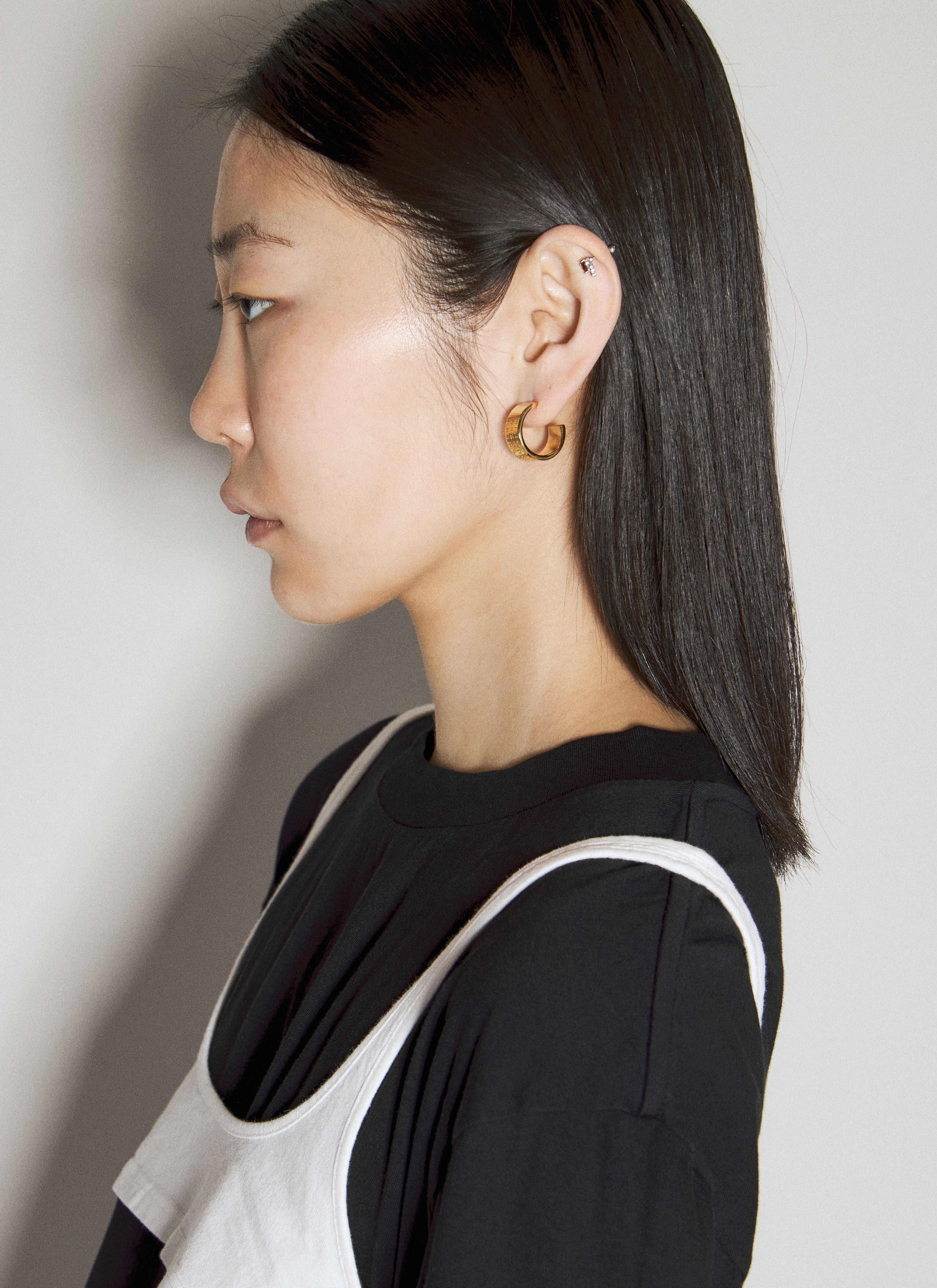 Numerical Minimal Signature Hoop Earrings - 4