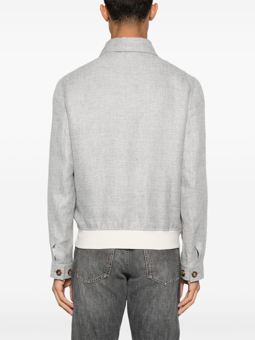 mélange-effect bomber jacket - 4