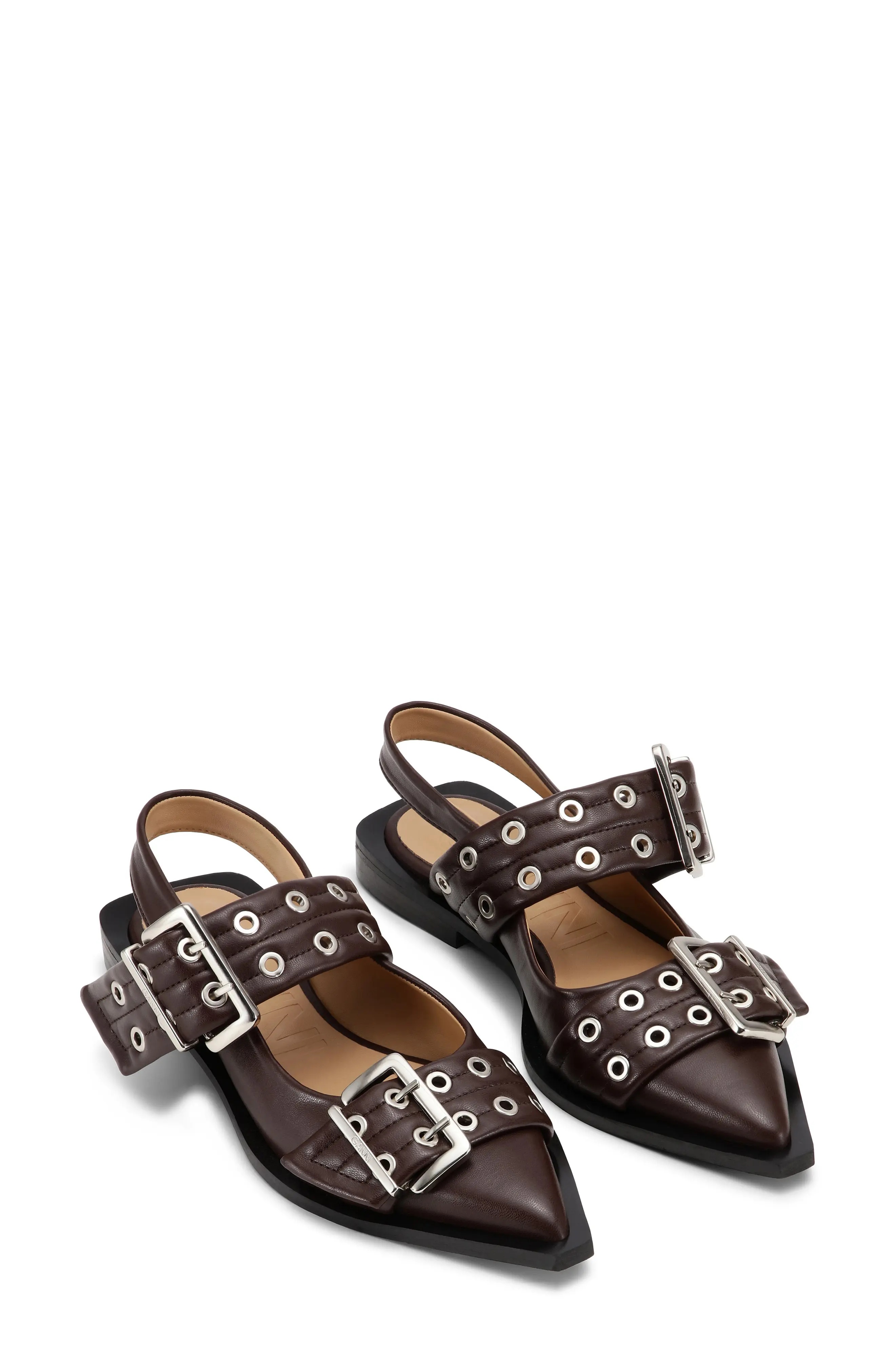 GANNI Slingback Pointed Toe Flat | nordstrom | REVERSIBLE