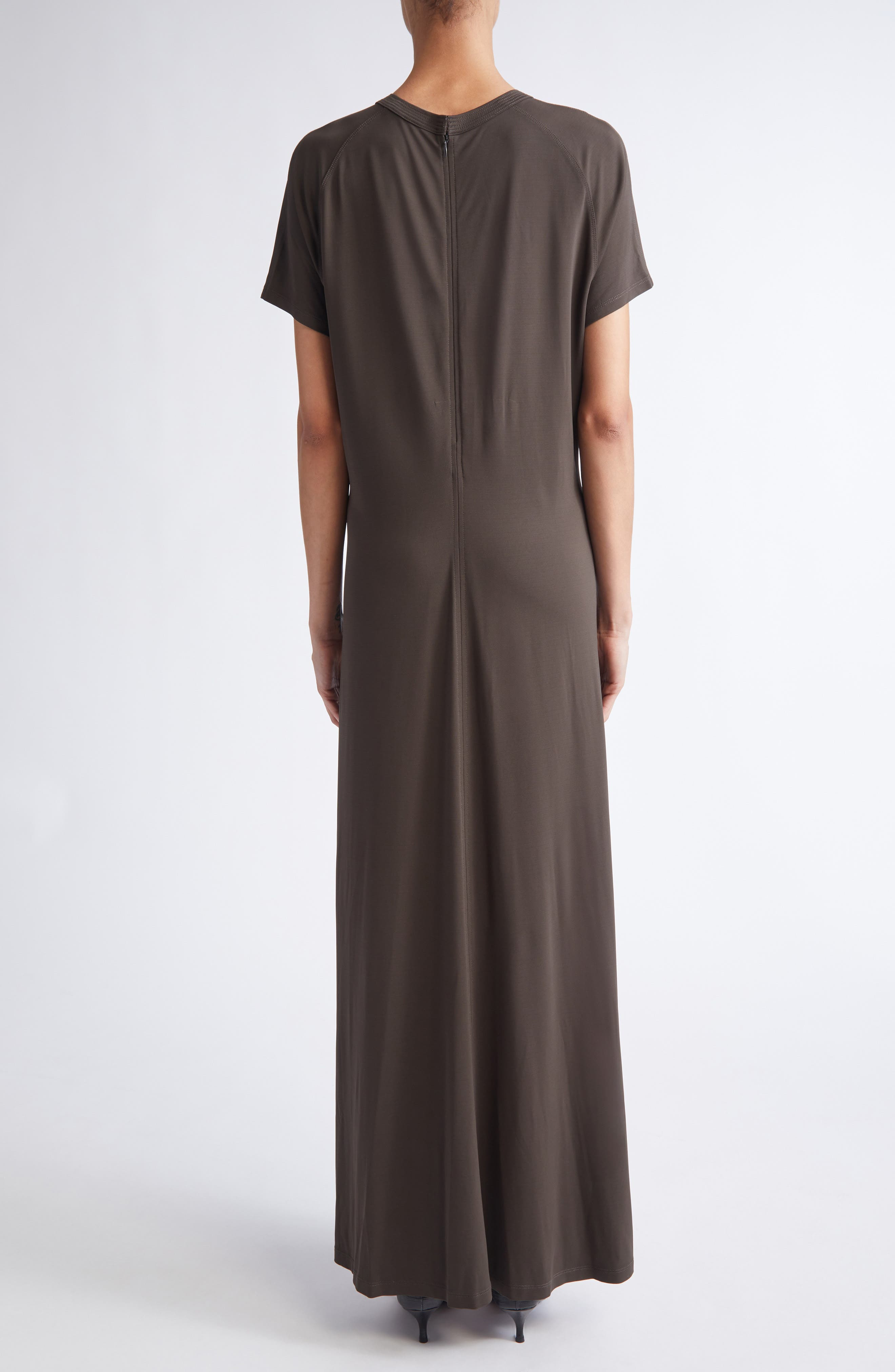 TOTEME Fluid Jersey Maxi T-Shirt Dress in Pepper at Nordstrom - 2