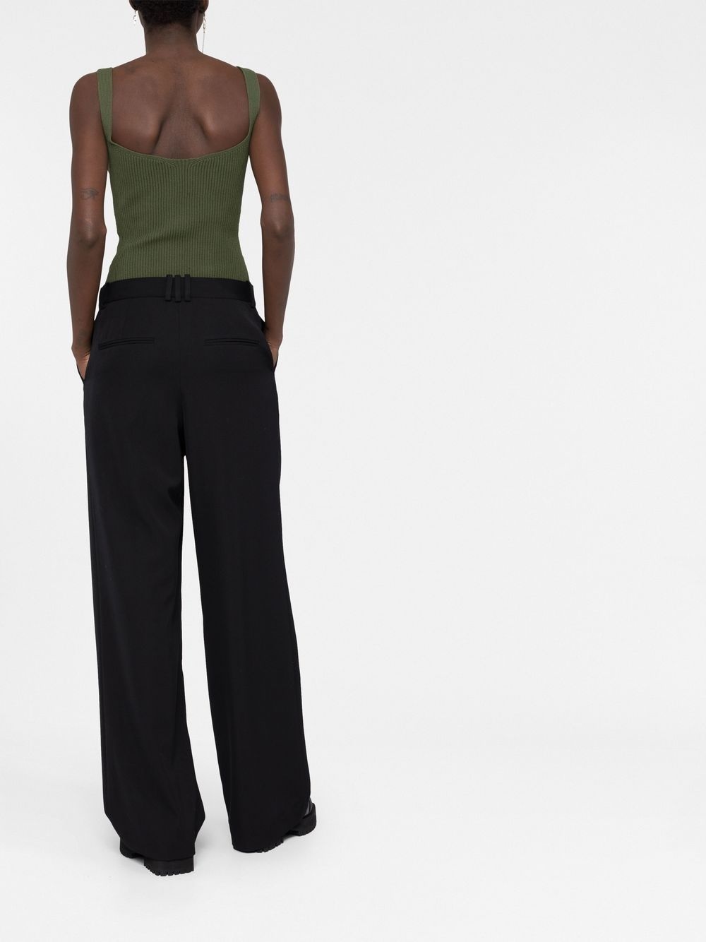 mid-rise wide-leg trousers - 6