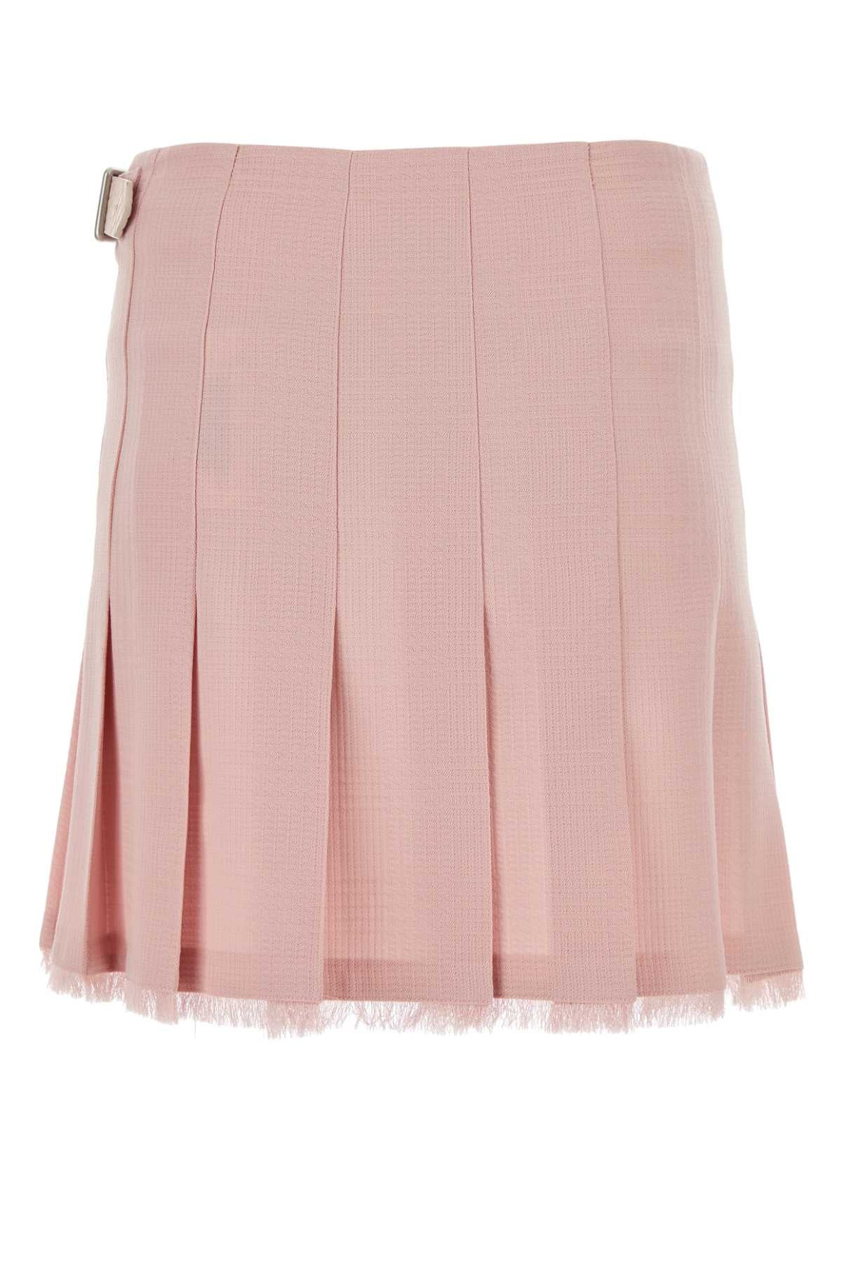 Burberry Women Pink Wool Mini Skirt - 2