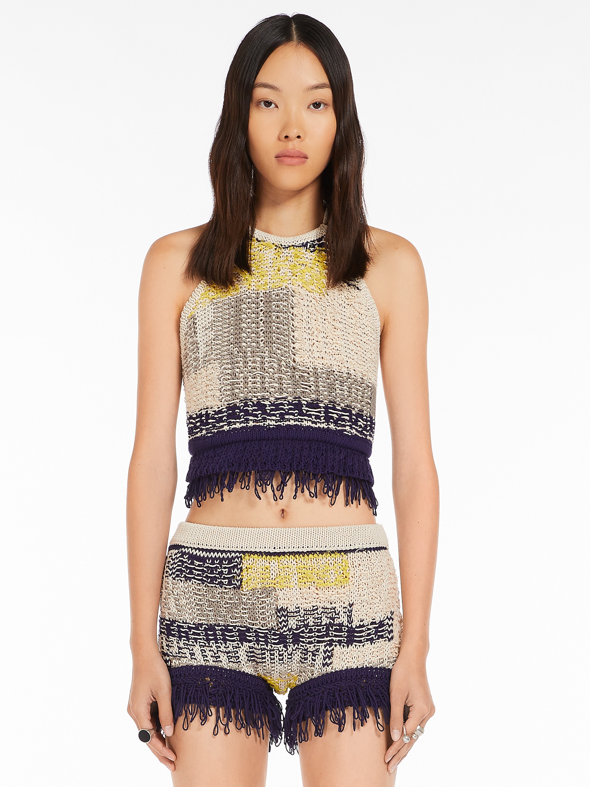 BETEL Knit top with fringe - 3