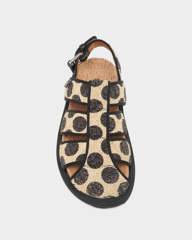 Polka Dot Raffia Fisherman Sandals 4