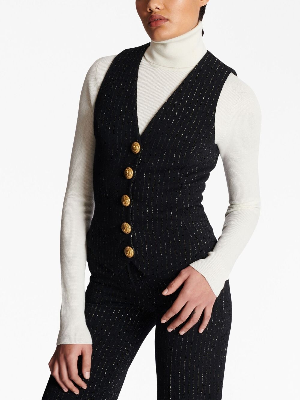 lurex striped vest top - 7