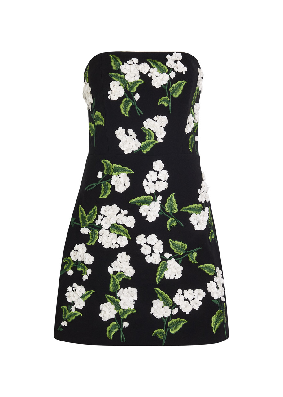 Alice + Olivia Velia Floral-appliquéd Crepe Mini Dress - 1