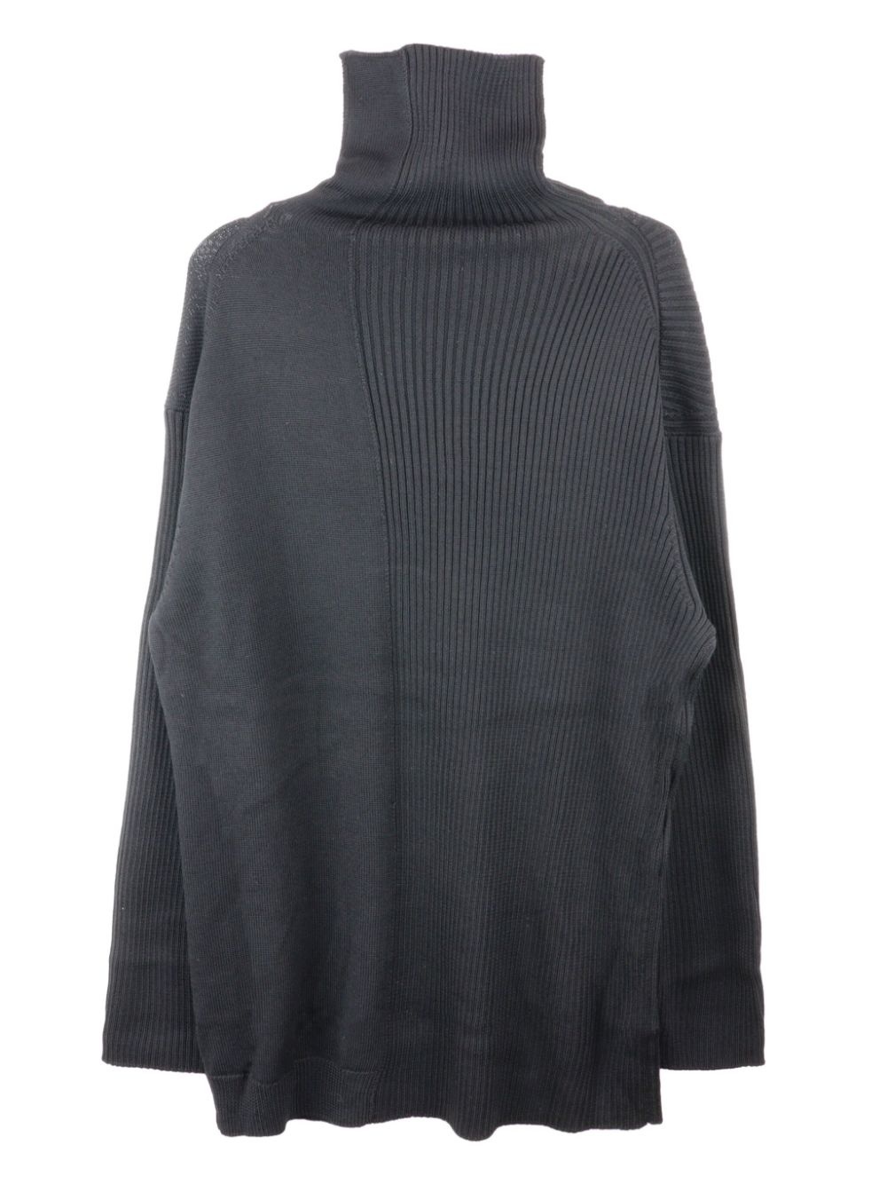 half-ribbed roll neck jumper - 2