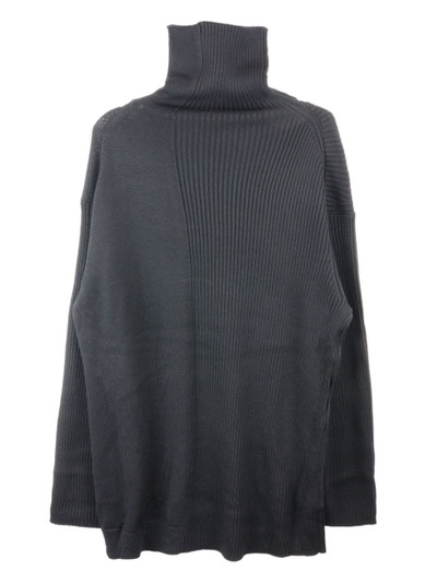 Yohji Yamamoto half-ribbed roll neck jumper outlook