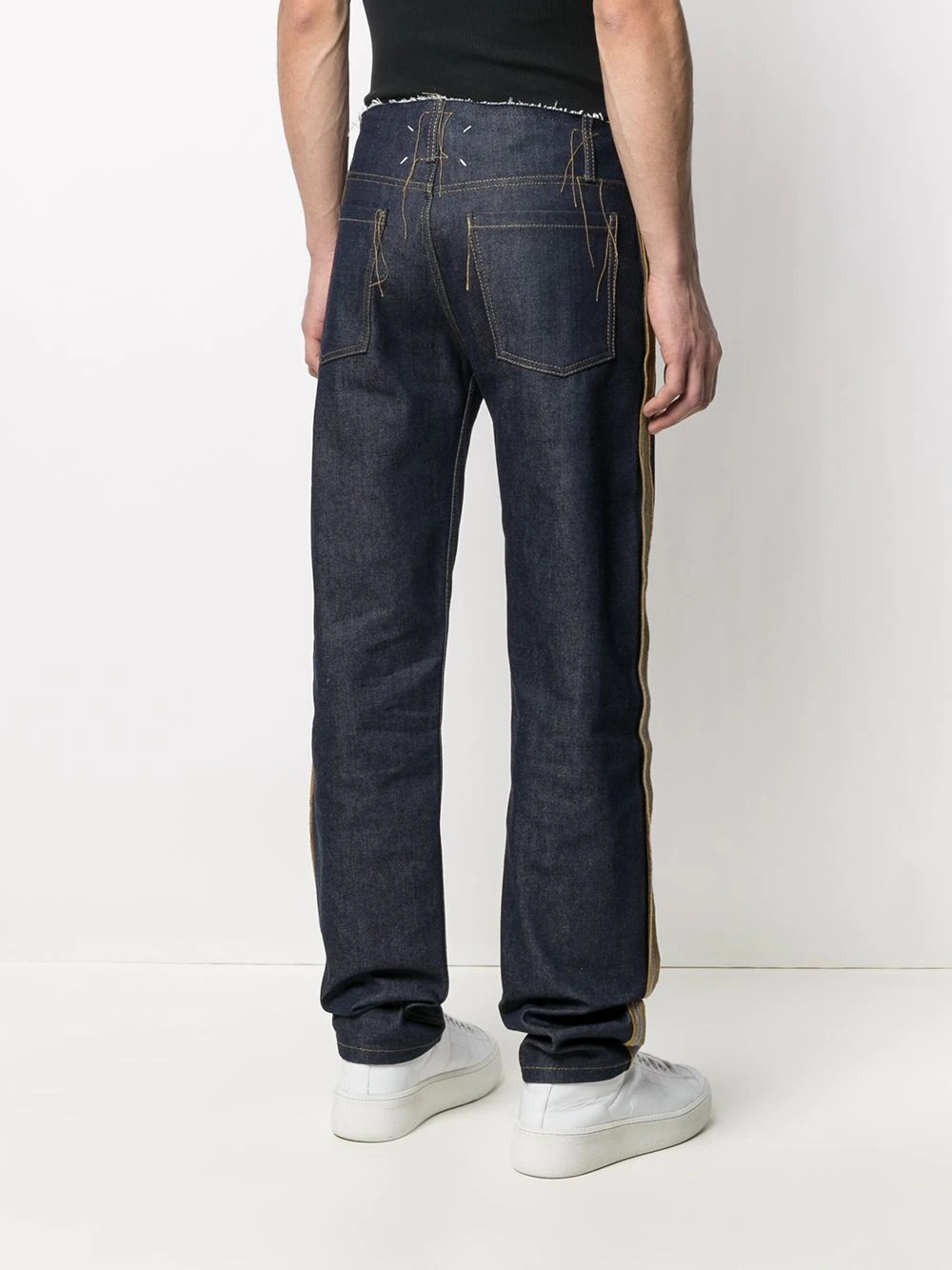 contrast-stitching straight-leg jeans - 4