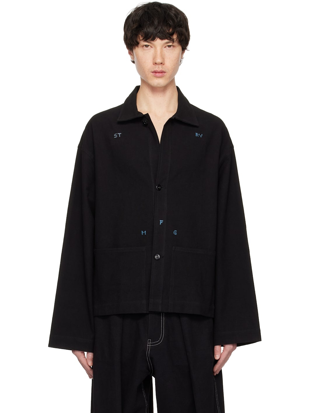 Story mfg. Black Short On Time Jacket | REVERSIBLE Story mfg. Black Short On Time Jacket | REVERSIBLE
