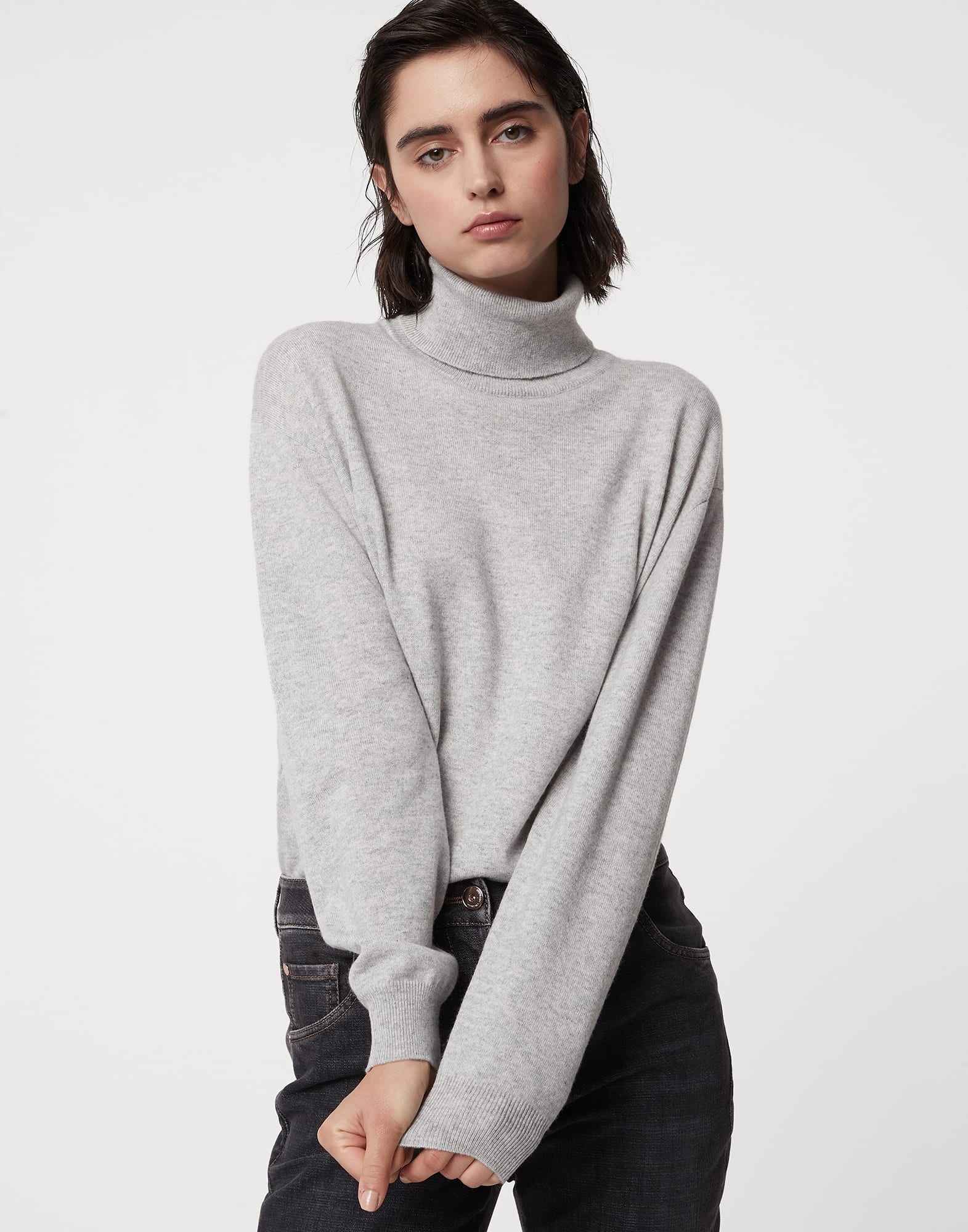 Cashmere turtleneck sweater with monili - 4