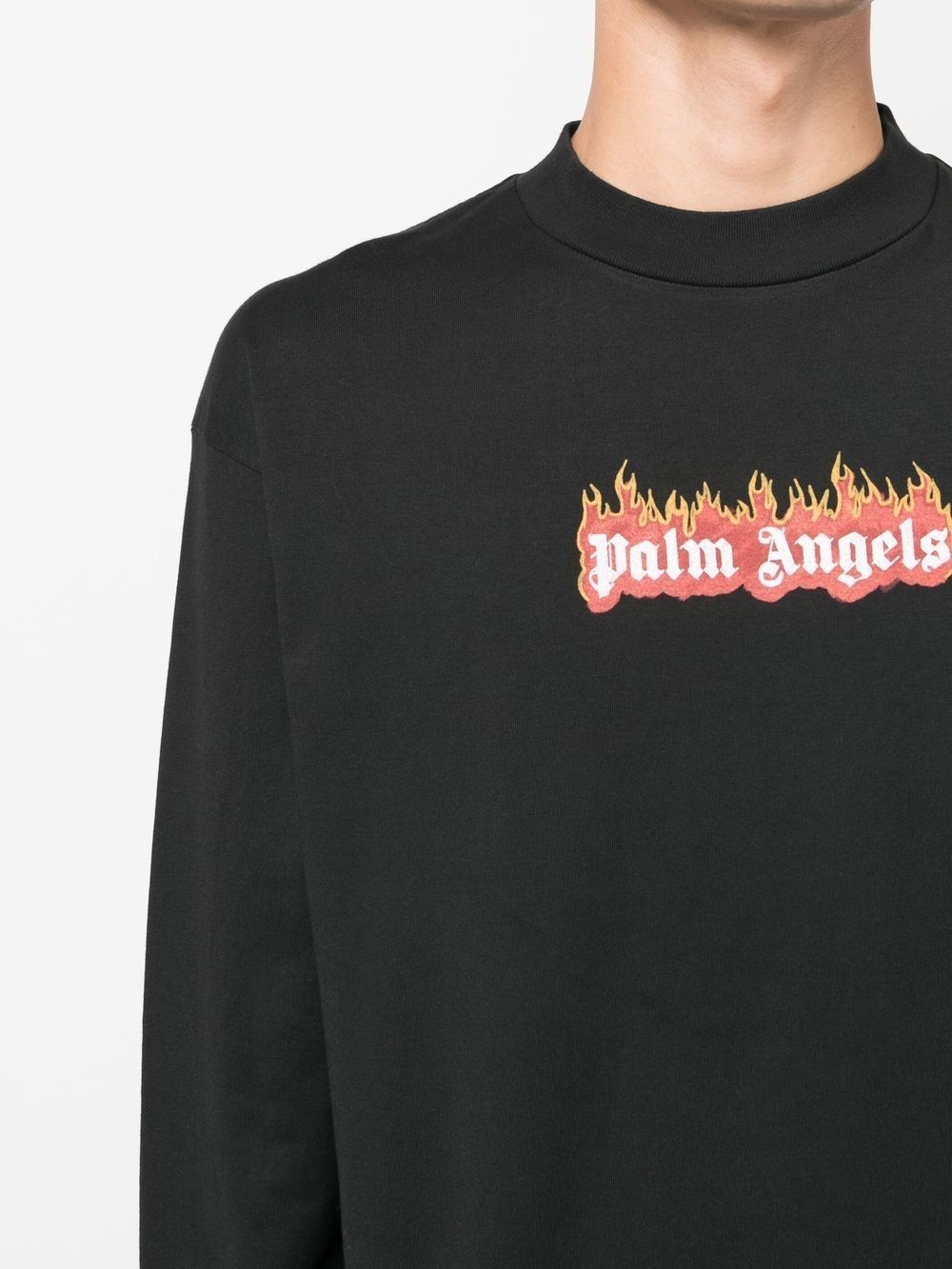 burning logo-print long-sleeve T-shirt - 5
