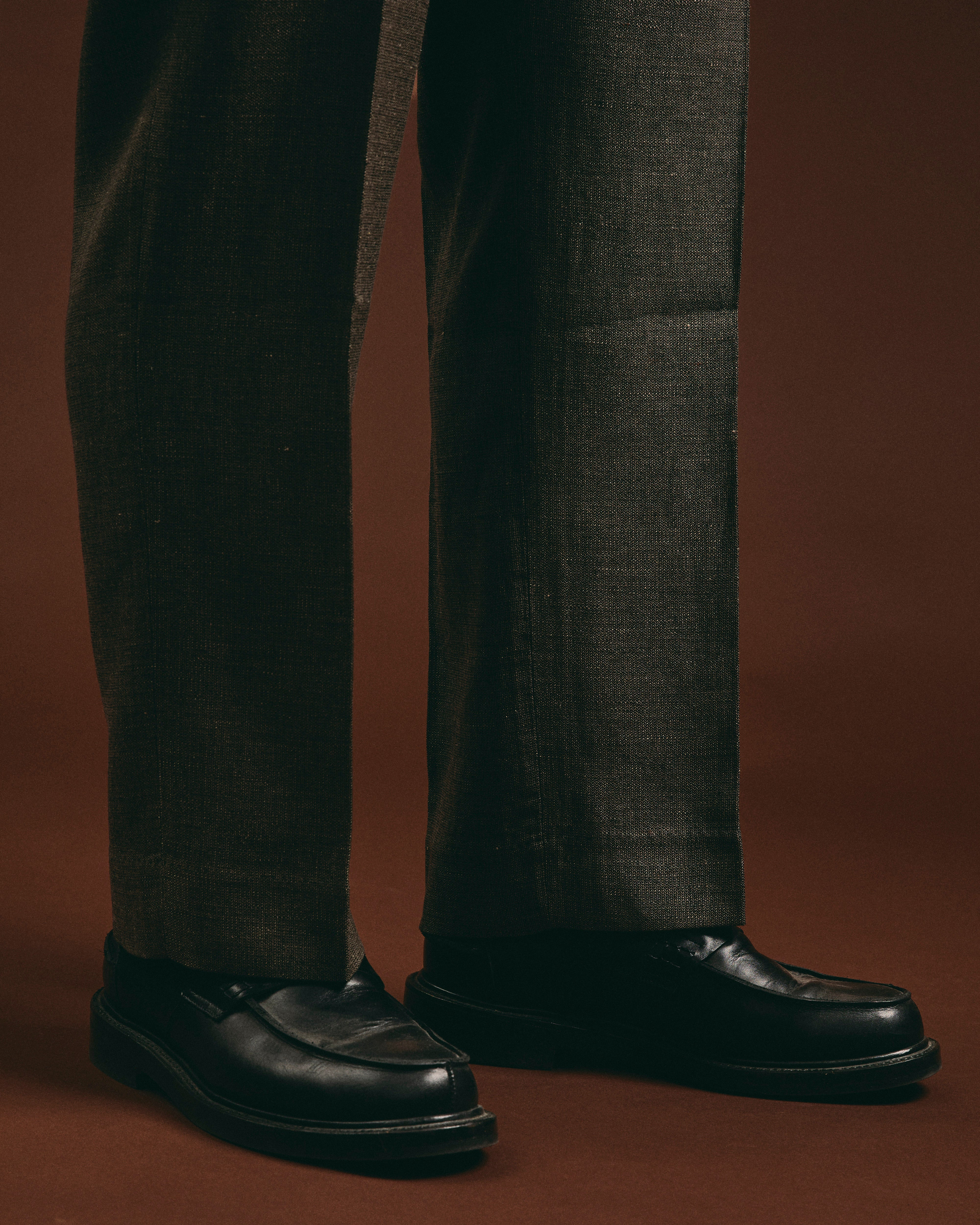 Wide Slacks in Grey - 12