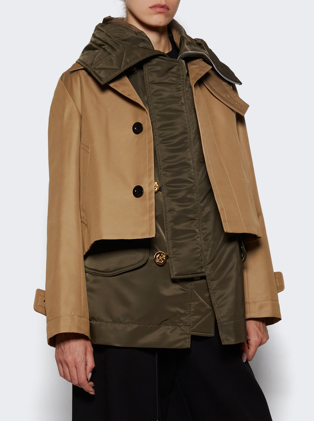 Cotton Gabardine Jacket Beige And Khaki - 2