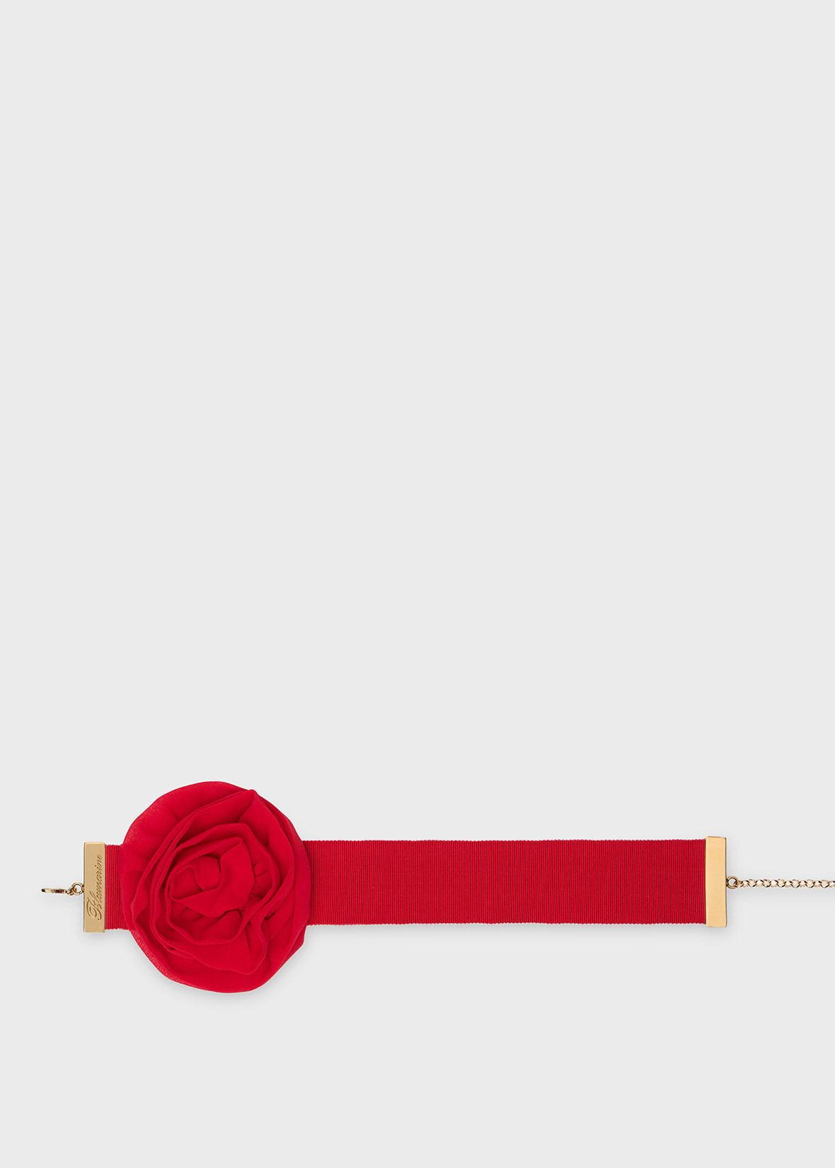 GROSGRAIN CHOKER WITH GEORGETTE ROSE - 2