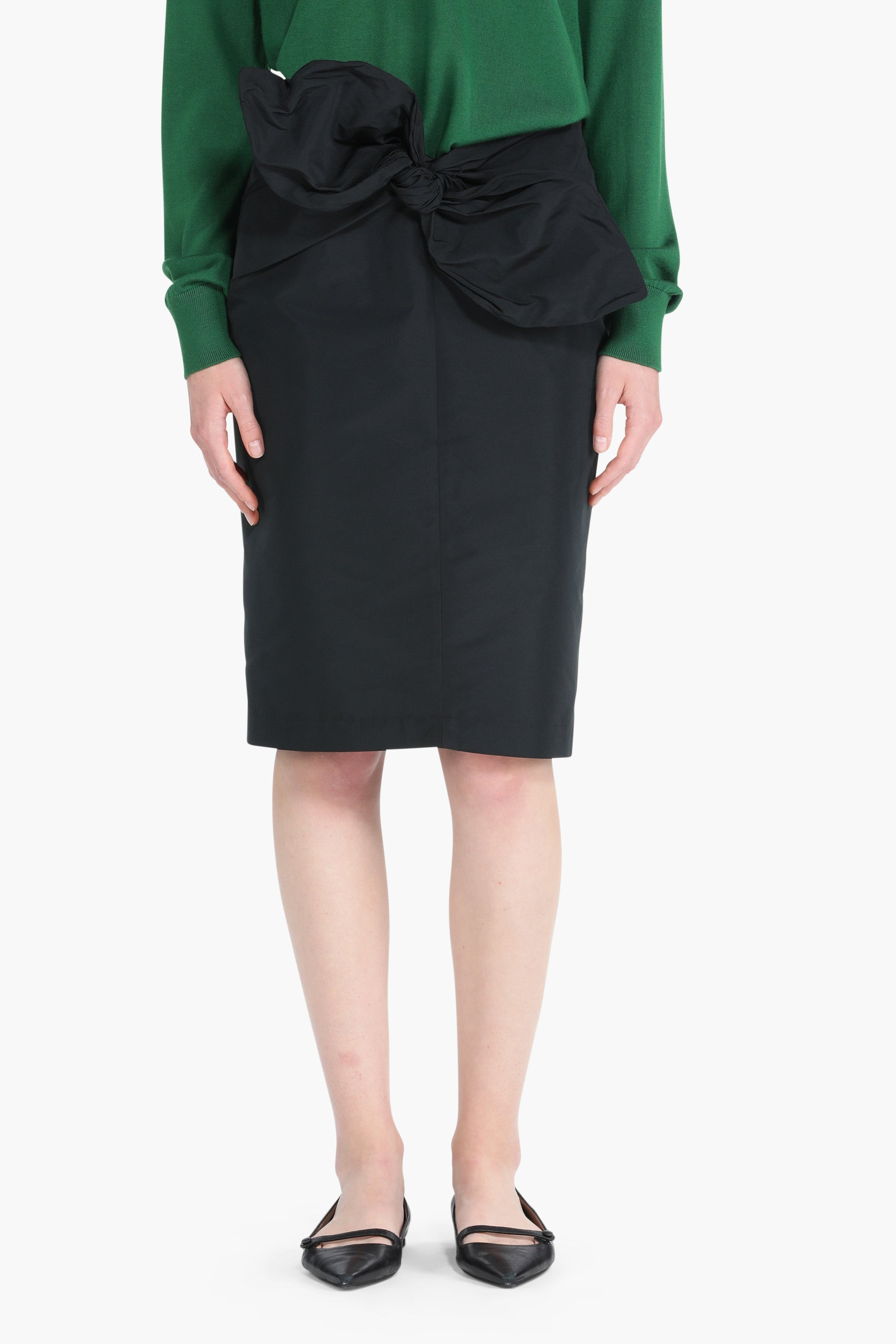 BOW-EMBELLISHED MIDI SKIRT - 1