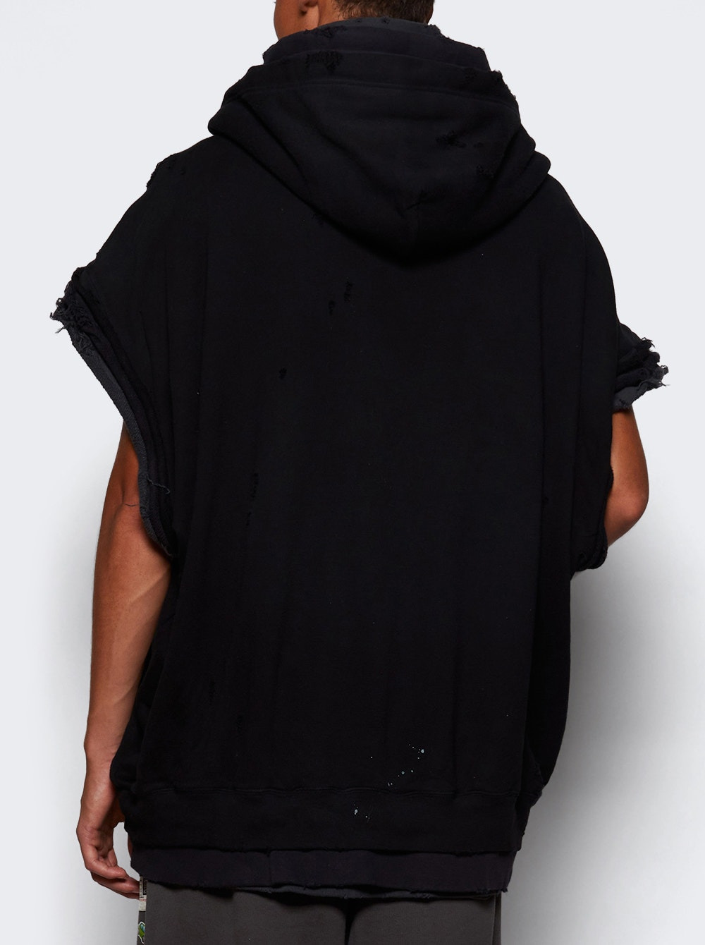 Triple Layered No Sleeve Parka Black - 4