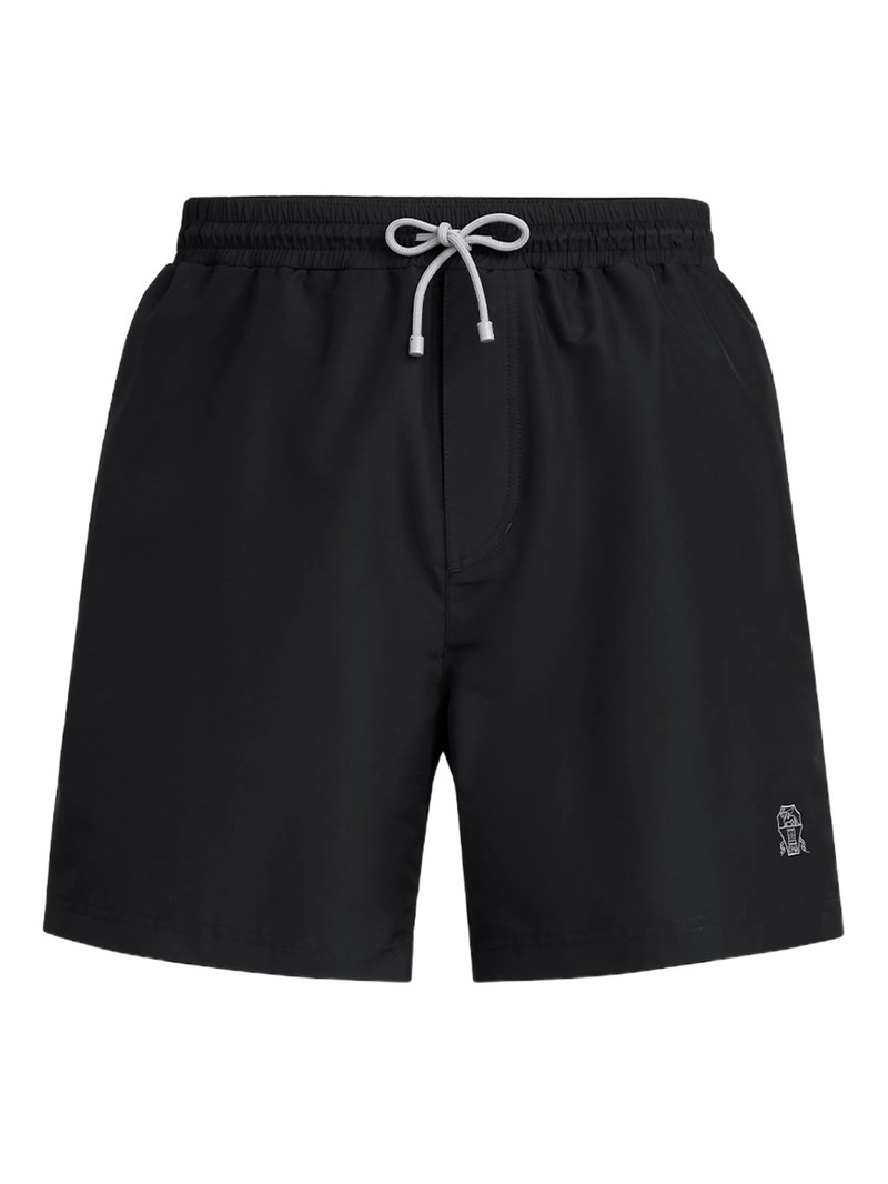 Brunello Cucinelli Drawstring Logo Swim Shorts 1