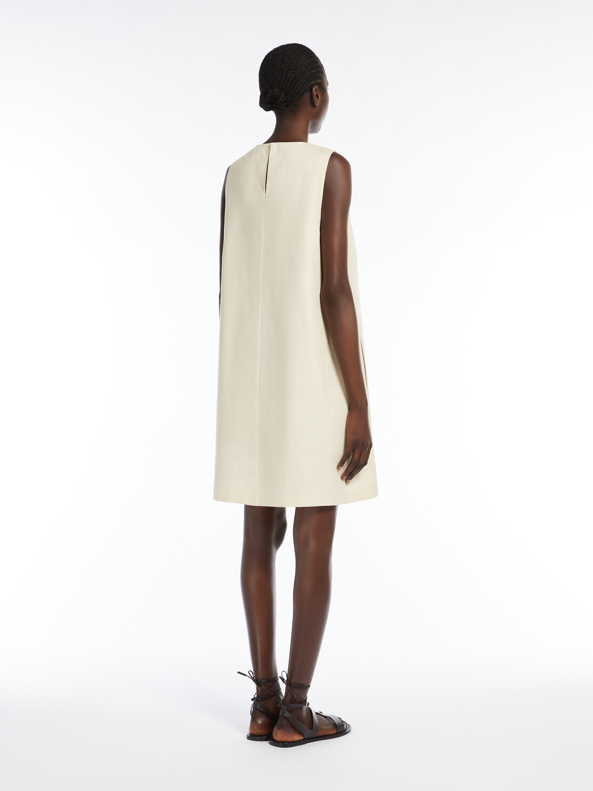 DONALD Cotton and linen canvas dress - 4