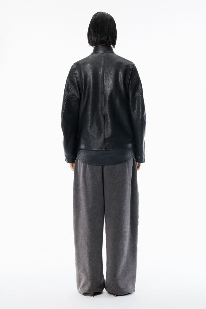 Alexander Wang Black Glossy Leather Moto Jacket outlook