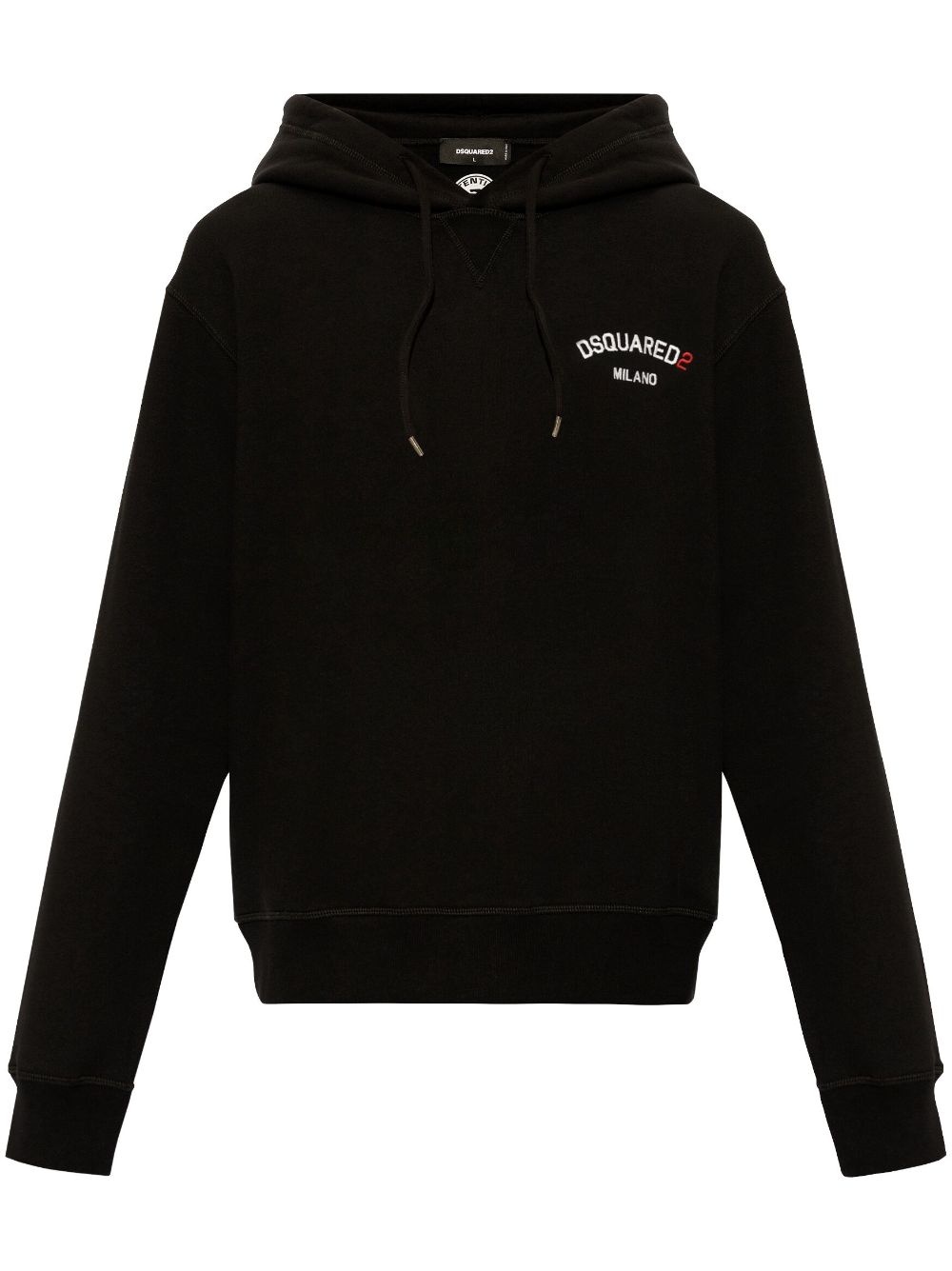 logo-embroidered cotton hoodie - 1