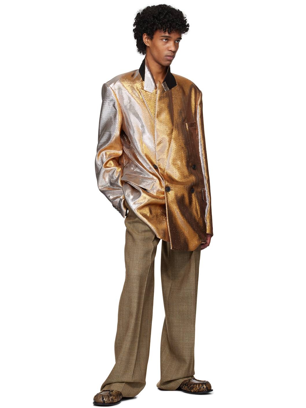 Beige Creased Trousers - 4