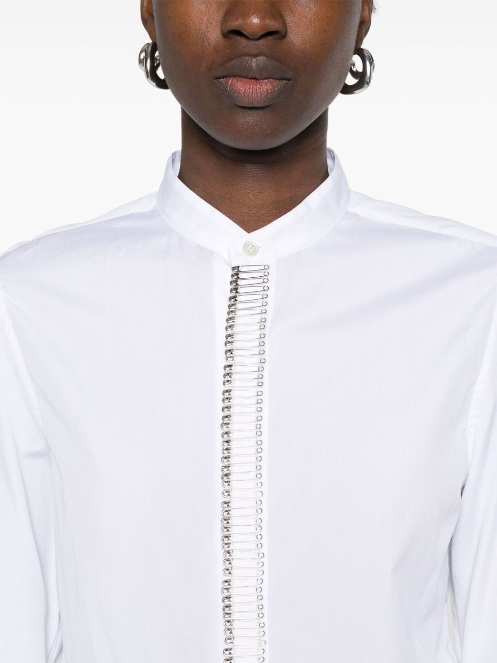 safety-pin embellished shirt - 5